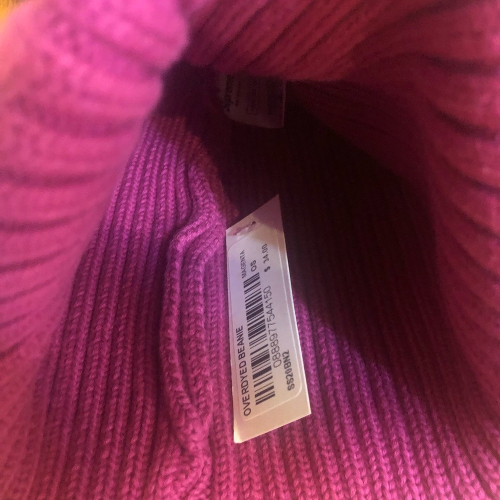 Supreme overdyed beanie Magenta Pink SS20 - Picture 2 of 3